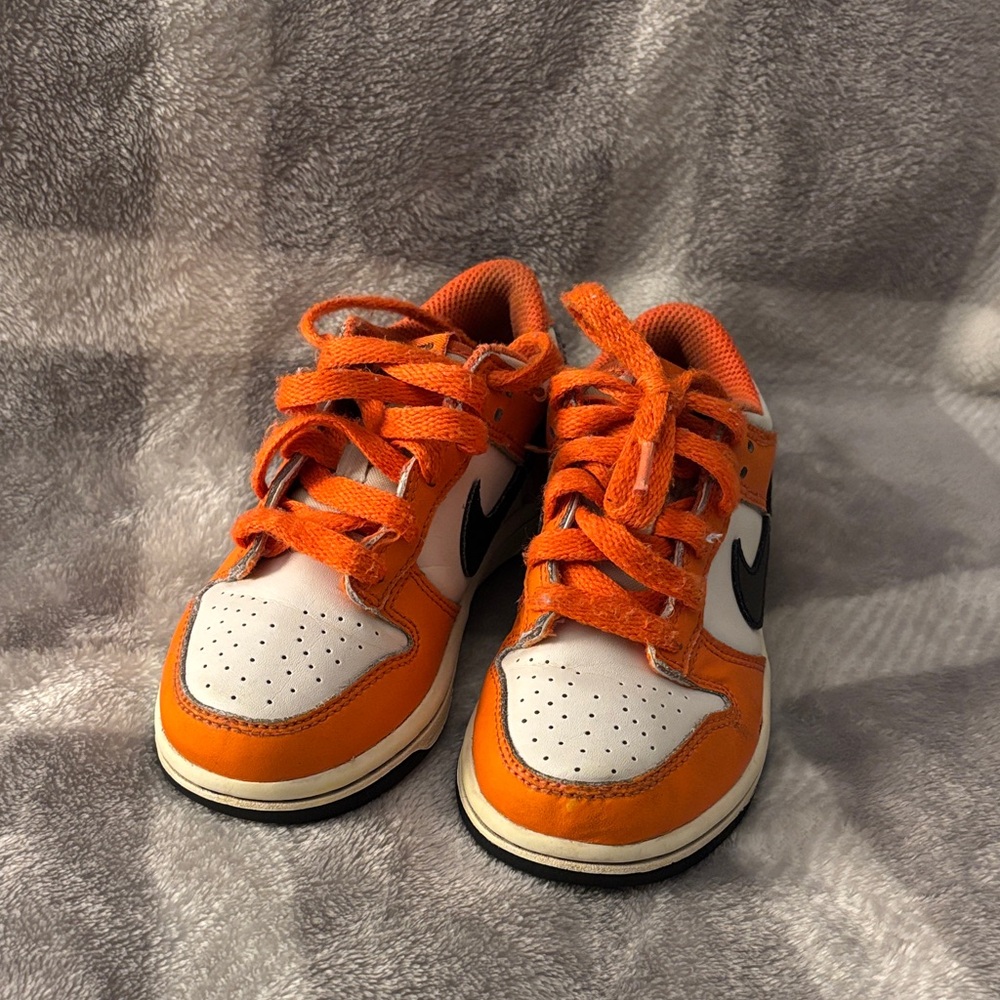 Orange and White Nike Dunks
